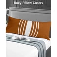 thumbnail image 5 of Burnt Orange White Stripe Body Pillow Covers, Modern Rustic Vertical Striped Soft Bed Throw Pillowcases Breathable Cooling Long Lumbar Body Pillow Sham Cover for Bed Sofa 20''x54'', 5 of 7
