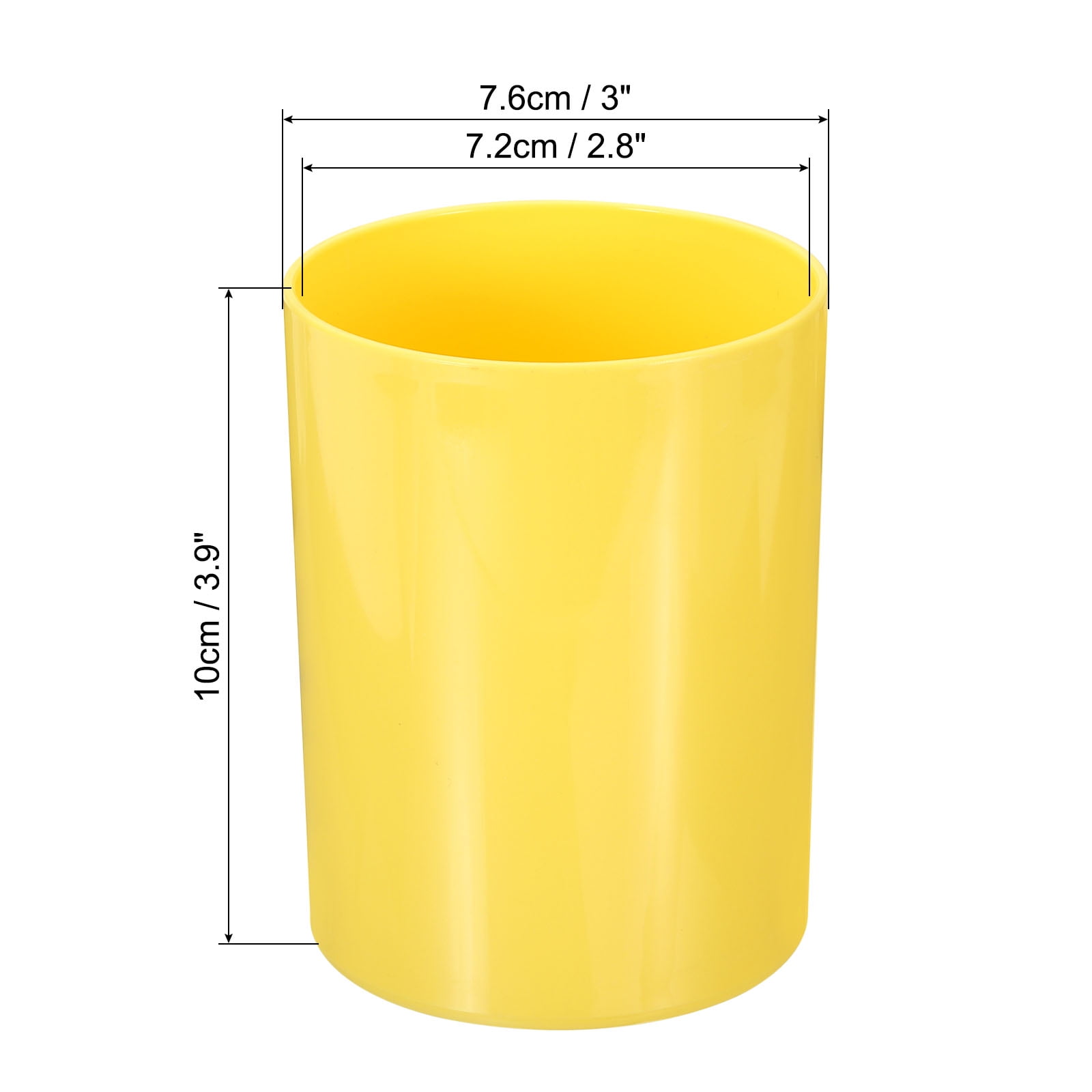 Unique Bargains Pencil Holder Plastic Pen Makeup Brush Holder Round Desktop Organizer Yellow