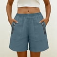 thumbnail image 3 of Zynoxe Women's Athletic Shorts Wtih Zipper Pockets Lighweight Breathable Straight Leg Workout Shorts Comfort Elastic Waistband Mid-Thigh Shorts for Women Trendy Versatile Solid Color Casual Shorts M, 3 of 8