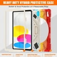 thumbnail image 4 of Dteck iPad 10th Generation Case 2022 with 360 Rotating Hand Strap Stand Carrying Shoulder Strap, Heavy Duty Full Body Shockproof Protective Case for iPad 10th Gen 10.9 inch, Rainbow Red, 4 of 8