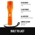thumbnail image 3 of GORILLA GRIP LED Tactical Flashlight, 750 FT High Lumens 5 Adjustable Modes, Water Resistant, Orange, 3 of 10