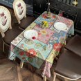 thumbnail image 2 of Pioneer Flower Floral Print Pattern Rectangle Tablecloth 60"x120", Waterproof Polyester Table Cloth, Wipeable Spillproof for Dining Camping Indoor Outdoor, 2 of 6