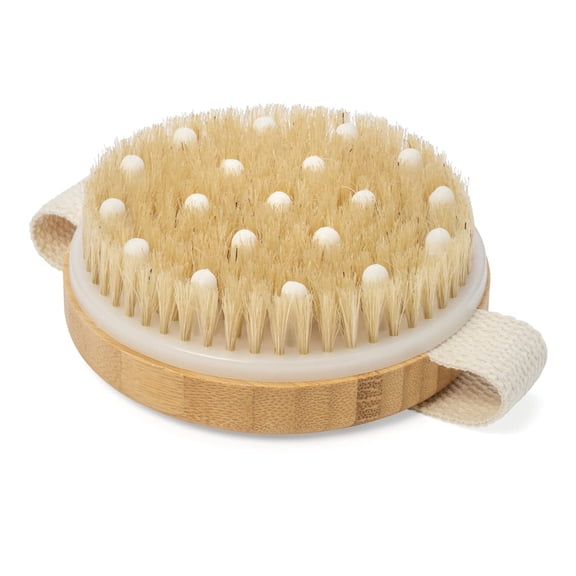 Dry Body Brush Beautifying Skin - Solid Wood and Boar Hair Exfoliating Brush Softens Skin