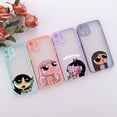 thumbnail image 2 of Funda de teléfono The Powerpuff Girls para iPhone 14 Plus 13 12 11 Pro Max Mini Xs Xr X 8 7 Plus, cubierta dura translúcida mate negra Fivean unisex, 2 of 2