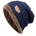 thumbnail image 2 of GRNSHTS Unisex Caps Women Men Winter Knitted Hats Beanie Fur Baggy Wool Cap Skull Slouchy Warm Ski Hat ,Navy Blue, 2 of 7