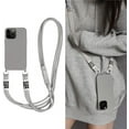 thumbnail image 3 of Silicone iPhone Case with Phone Lanyard, Long Crossbody Strap, Universal Lanyard Neck Strap Protective Case Cover (Gray, iPhone 11 Pro Max), 3 of 12