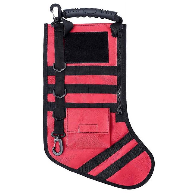 Calcetines tácticos navideños unisex, bolsa de almacenamiento, asa deportiva para acampar, calcetines con cremallera