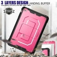thumbnail image 2 of Dteck Rugged Heavy Duty Protective iPad MINI 1/2/3 Case, 3 Layer Kicktand Shoulder Strap Shockproof Cover With Pencil Holder Front Screen Protector, rose, 2 of 8