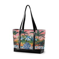 FORMRS Laptop Tote Bag for Women with 15.6" Computer Compartments Handbag, Blue Flowers