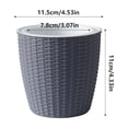 thumbnail image 3 of Small Round Plastic Flower Pot With Faux Woven Rattan Texture And Home Decor Planter For Green Plants And Succulents, 3 of 6