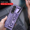 thumbnail image 5 of Jiahe Cover For Samsung Galaxy Z Fold4 7.6 inch Leather Case,Hybrid Shockproof Wrist Strap with S Pen Holder Full Body Protection Case Cover,Purple, 5 of 9