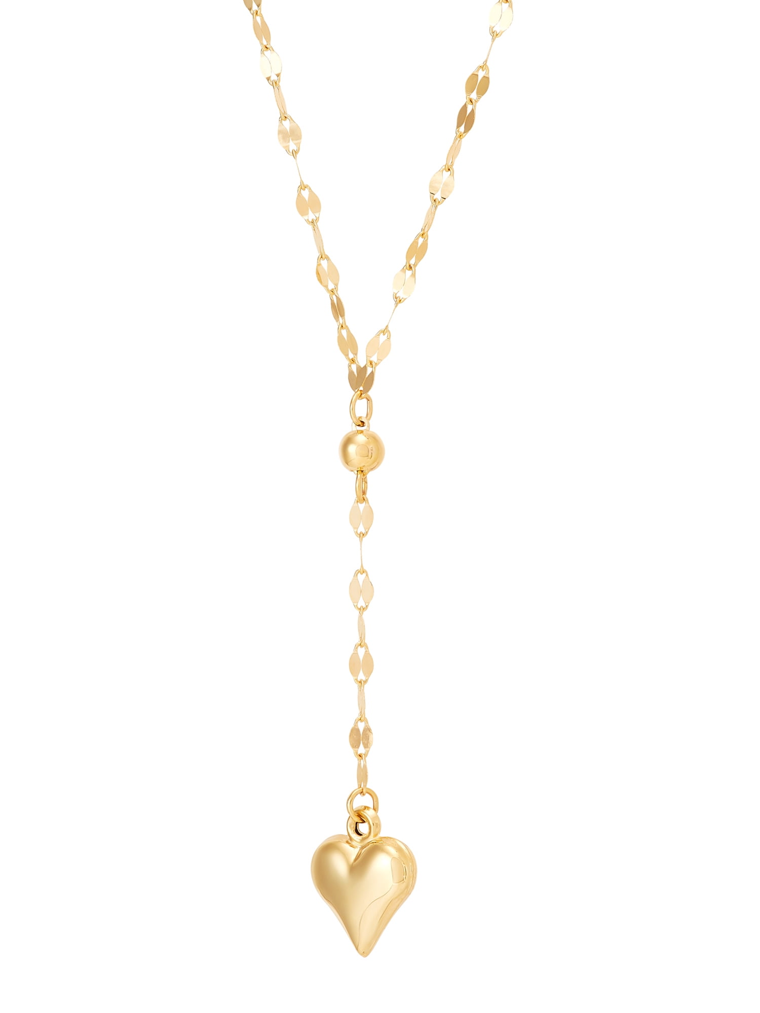 Brilliance Fine Jewelry 10K Yellow Gold Adjustable Lariat with Heart Necklace