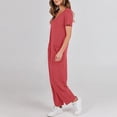 thumbnail image 5 of Women's Jumpsuit Soft Fabric Casual Loose Short Sleeve Spring Summer Autumn Daily Wear, 5 of 7