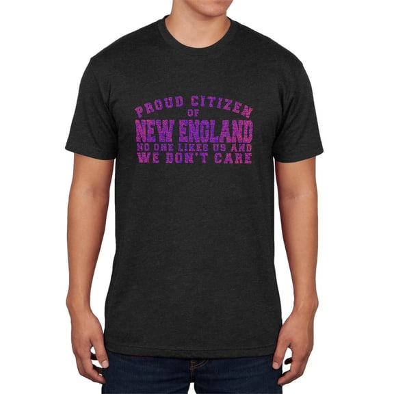 Proud No One Likes New England Mens Soft T Shirt Vintage Black X-LG