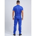 thumbnail image 4 of MSemis Men’s Coveralls Short Sleeve Mechanic Uniforms Work Overalls Jumpsuits with Removable Belt Blue XXL, 4 of 7