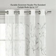 thumbnail image 4 of Grommet Curtain Panel, Embroidered Sheer Extra-Wide, Silver 54" x 96", 4 of 12