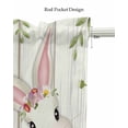thumbnail image 5 of Easter Linen Curtain Valance for Bedroom/Bathroom/Kitchen/Office/Living/Dining Room Window,Egg Bunny Eucalyptus Spring Daisys Beige Woodgrain Rod Pocket Topper Decorative Cafe Drapes Panel 42"x12", 5 of 6