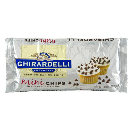 Ghirardelli Chocolate Premium Baking Chips Mini Chips Semi-Sweet Chocolate, 10.0 OZ