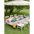 thumbnail image 4 of Outdoor Tablecloth with Umbrella Hole for Patio/Picnic/Party/Camping, Spring Floral Waterproof Table Cloth Rectangle Table Cover Washable, Farmhosue Truck Oil Painting Flowers Pink Ombre (52"x 70"), 4 of 8