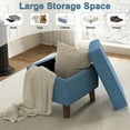 thumbnail image 3 of FAGAGA Large Footstool Ottoman, Foot Stool with Adjustable Cover for Living Room, Step Stool Ottoman with Storage, Upholstered Linen Foot Rest for Bedroom, Dorm | Blue, 3 of 11
