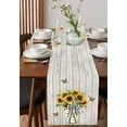 thumbnail image 4 of nqOlkjepod Yellow Sunflower Butterfly Table Runner 36 Inches Long Farmhouse Dress Scarves, Wood Farmhouse Vintage Dining Tablerunner for Coffee Table/Kitchen Island/Party Décor, Small 13" x 36", 4 of 8