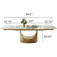 thumbnail image 6 of Extendable Dining Room Table for 6-12, Modern Dining Table 63" to 95" Expandable Dining Table, Faux Marble Rectangle Dining Table with Carbon Steel Base for Kitchen (Table Only), 6 of 6
