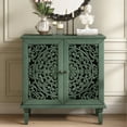 thumbnail image 6 of MDQMD 31.5"Green Sideboard Buffet Cabinet,2 Door Accent Cabinet with Symmetrical Floral Design,Buffet Sideboard Storage Cabinets with Vintage Handle,Storage Cabinets for Living Room, 6 of 11