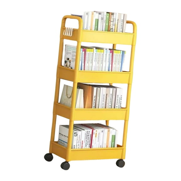 4 Tiers Rolling Cart for Snacks and Beverages Removable Storage Rack Trolley with Wheels for Office and School Use