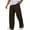 Coffee #147, variant on Men's Wide Leg Trousers Loose Straight Cut Split Hem Side Pockets Lightweight Full Length Casual Relaxed Pants, 3XL