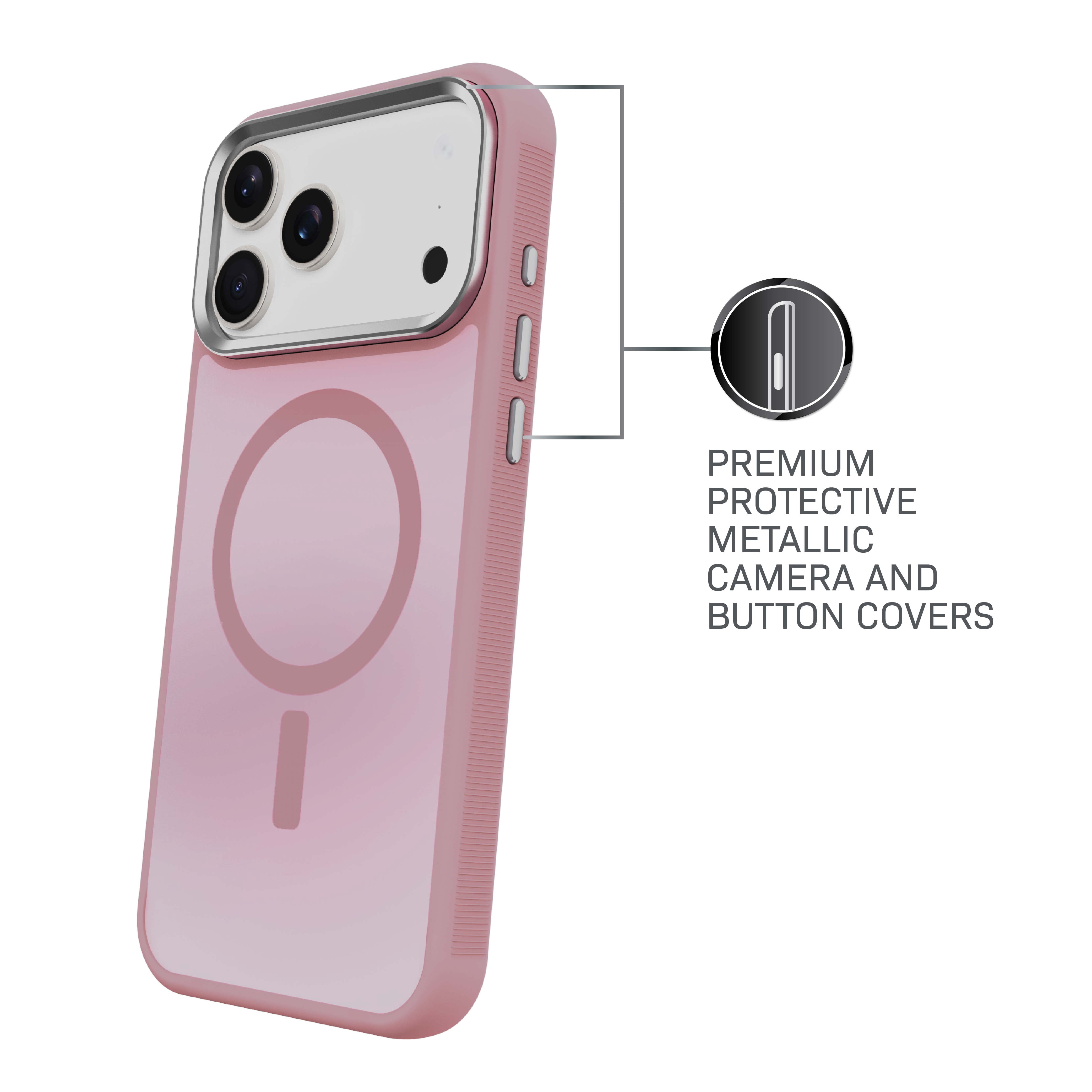 Body Glove Reflector Phone Case for iPhone 18 Pro Max / 17 Pro Max, MagSafe Compatible - Metallic Rose Gold