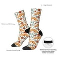 thumbnail image 4 of Sigee Foxes and Floral Harmony for Contrast Design Soft Moisture-Wicking Socks Crew Casual Athletic Stretchy Loose Middle Tube Socks, 4 of 6