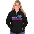thumbnail image 4 of Vaporwave Aesthetic NASA Worm Logo Zip Up Hoodie Men's Women's Brisco Brands S, 4 of 6