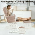 thumbnail image 4 of Canddidliike Wood Glider and Ottoman Set with Padded Armrests and Detachable Cushion-Pink, Modern Padded Seat Reclining Chair, Home Theater Seating Office for Adults, 4 of 11