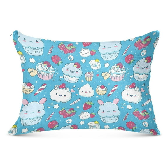 Cute Desserts Plush Pillow Cases Standard Size Ultra Soft Warm Pillowcases with Zipper 20"x26"