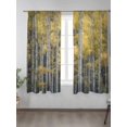 thumbnail image 2 of Fall Sheer Curtains 72 inches Long, Forest Watercolor Yellow Trees Nature Light Filtering Sheer Window Curtains Rod Pocket Voile Drapes for Bedroom Living Room, 52"W x 72"L 2 Panels, 2 of 7