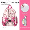 thumbnail image 5 of Pink Bows and Baseballs Pattern Backpack for School,Cute School Bag,Schoolbag with Adjustable Shoulder Straps & Padded Back,15.25"x11.5"x5.25", 5 of 5