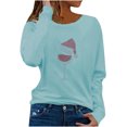 thumbnail image 1 of Tops de Otoño Para Mujer Tops Con Estampado de Navidad Moda Casual Rhinestone Blusa de Manga Larga Blusas de Cuello Redondo Camisas Odeerbi  ODB180551, 1 of 7