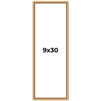 9x30 Frame Beaded Gold Solid Wood Picture Frame | 0.75 Inches Moulding Width | Liscio Oro