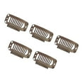 thumbnail image 1 of pitrice 5Pcs Hair Extension Snap Clips Weft Wig Grips Medium Remy Clip In 32mm Brown, 1 of 9