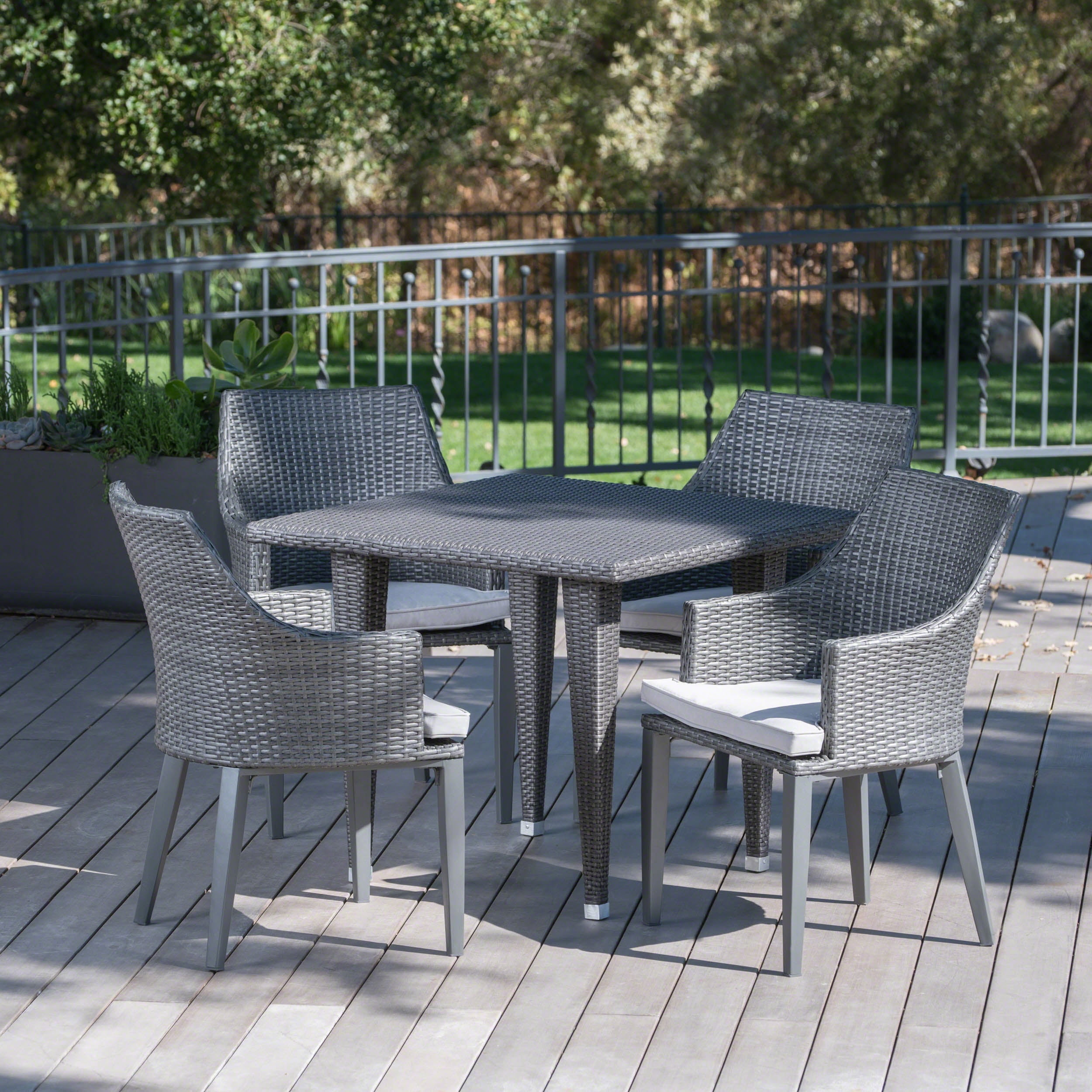 rattan square dining set