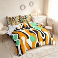 thumbnail image 2 of Manfei Minimalism Abstract King Bedding, Orange Green Aesthetic King Bed in a Bag, Colorful Stars Reversible 7 Pieces, 2 of 6