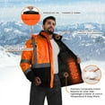 thumbnail image 5 of TCCFCCT Hi Vis Jackets for Men, Class 3 Reflective Safety Jackets for Men, Waterproof High Visibility Winter Bomber Rain Jacket for Mens Construction Work, High Vis Jacket, Meets Ansi, J-Orange XL, 5 of 7