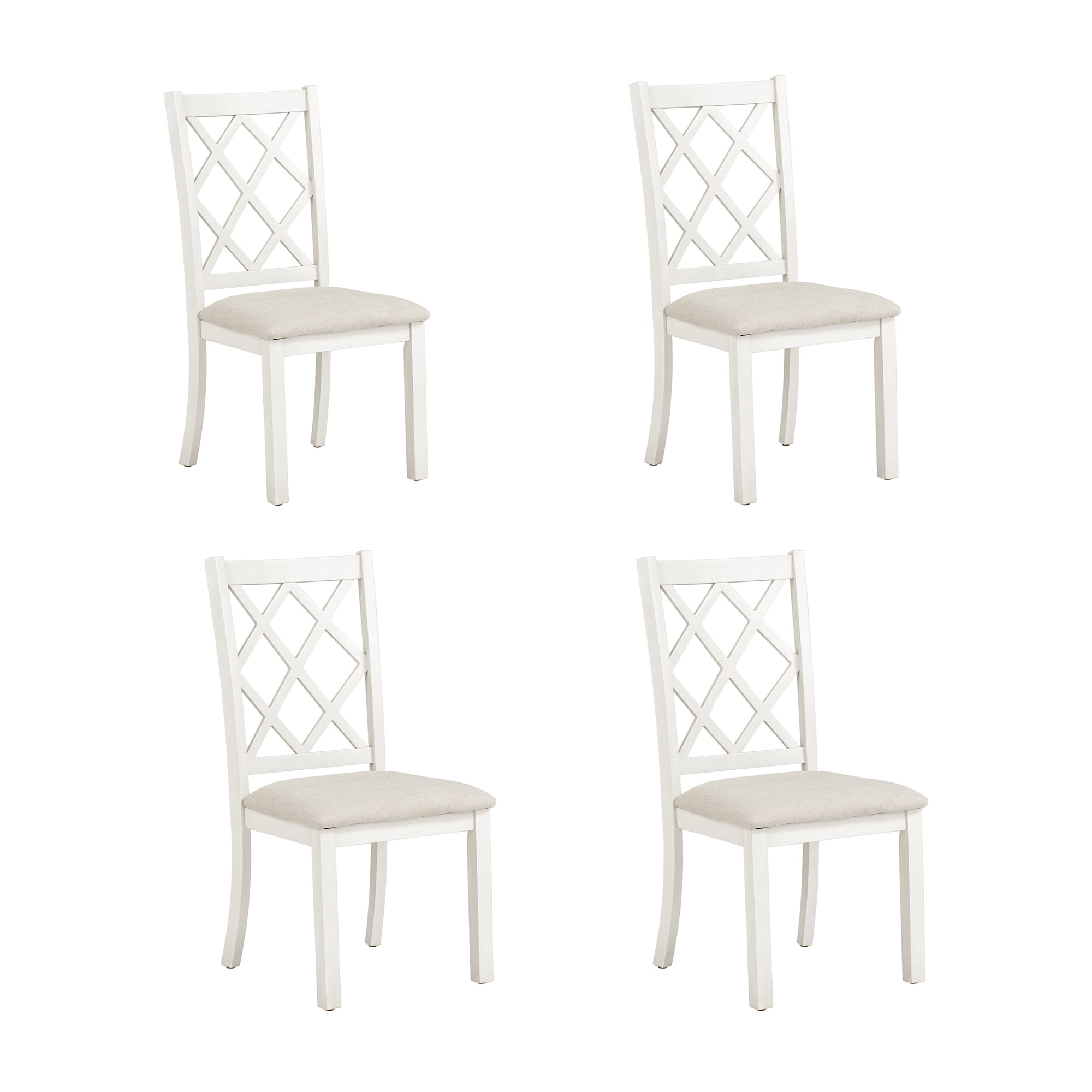 MAICOSY Solid Wood Upholstered Dining Chairs (Set of 4) Beige
