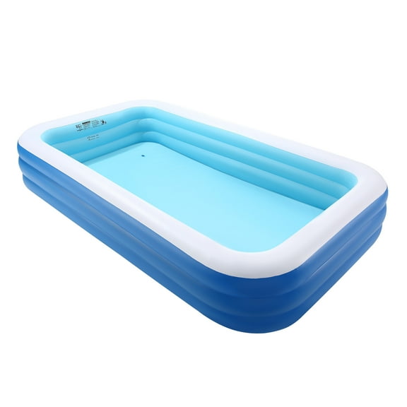 KFFKFF Inflatable Pool, 118 x 67 x 20 inch Large Blow-Up Swimming Pool, Family-Sized Pool with Repair Patches, Suitable for Kids, Adults, Indoor and Outdoor Use, Perfect for Summer Water Activities