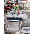 thumbnail image 5 of Outdoor Tablecloth with Umbrella Hole for Patio/Picnic/Party/Camping, Patriotic Anniversary Waterproof Table Cloth Round Cover Washable, Independence 250 4th of July Blue Plaid (Dia 54"), 5 of 9