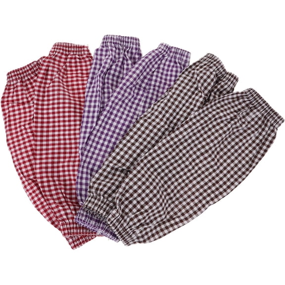 3 Pairs Reusable Checkered Oversleeves for Work and Cleaning, Oil-Proof Kitchen and Gardening Arm Sleeves, Protective Stain-Resistant Sleeve Covers for Housework and Restaurant