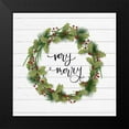 thumbnail image 2 of Hartworks 12x12 Black Modern Framed Museum Art Print Titled - Cozy Christmas Wreath I, 2 of 5