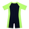 thumbnail image 4 of Zaldita Kids Boys Girls Rash Guard Swimsuit One Piece Swimwear Zipper Wetsuit UPF 50+UV Sun Protection Navy Blue&Fluorescen 6, 4 of 7