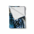 thumbnail image 2 of Animal Soft Flannel Fleece Throw Blanket, 2 Tiger Safari Cat Wild Furious Life Big Animals Artwork Print, Cozy Plush for Indoor and Outdoor Use, 70" x 90", Blue Black and White, by Ambesonne, 2 of 6