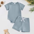 thumbnail image 2 of NOLDARES Toddler Baby Boy Summer Clothes Duck Print Short Sleeves T-Shirt Elastic Camouflage Shorts 2 Piece Outfit Blazer,12-18 M, 2 of 8